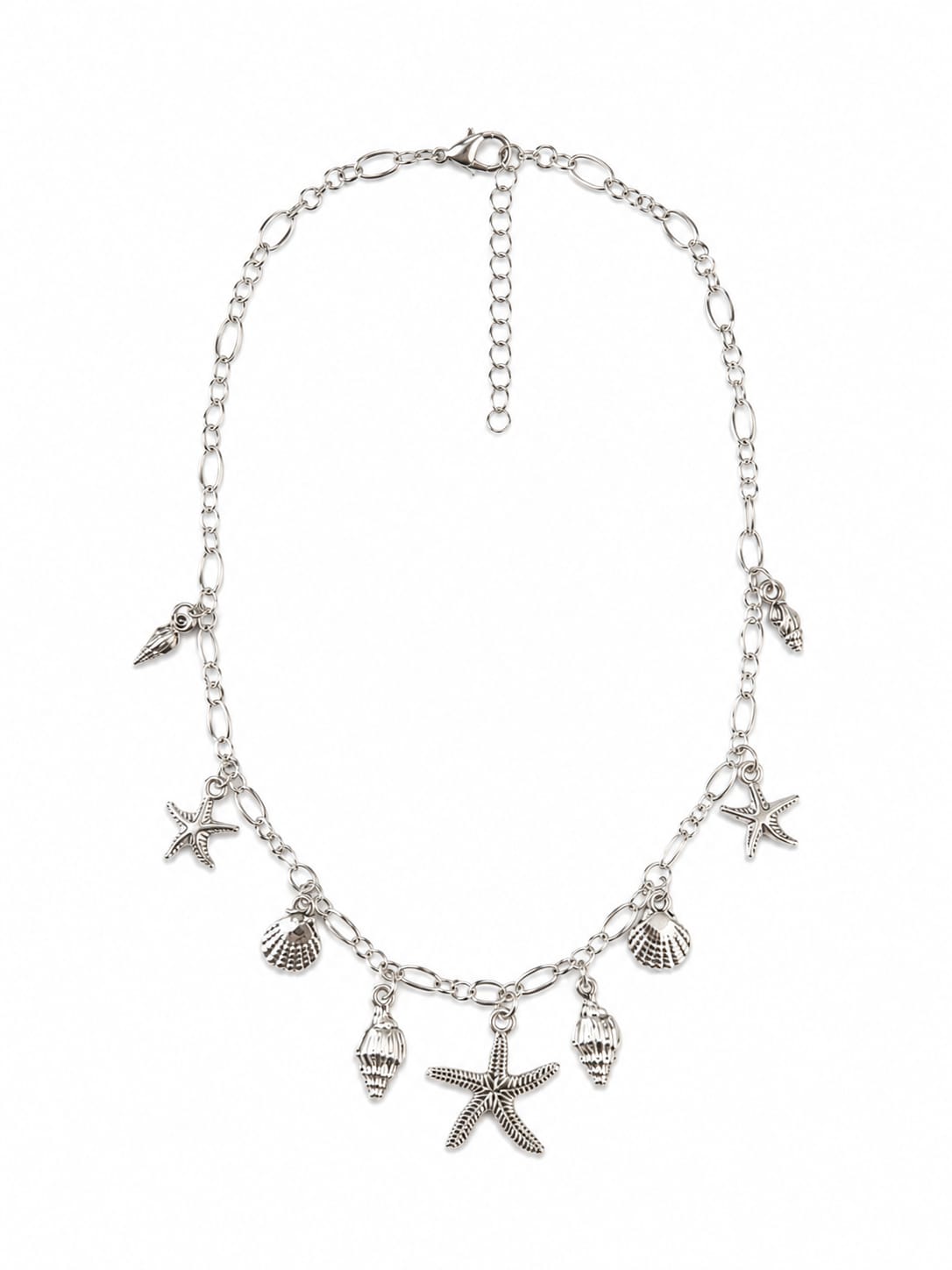 Zilvere ketting strand bedels