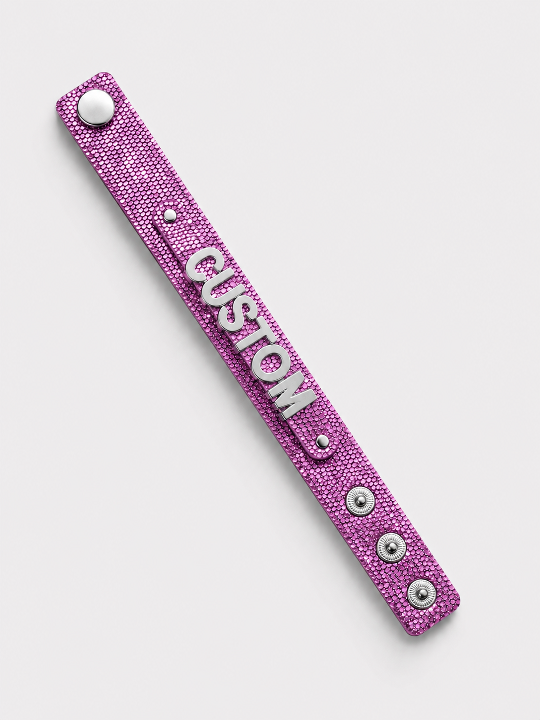 Eigen naam armband paars glitter