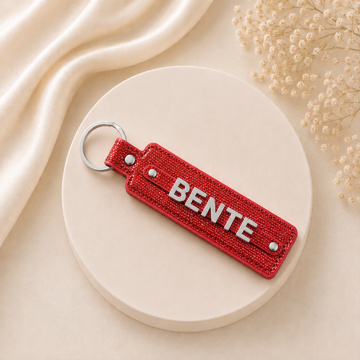 Name collection sleutelhanger red glitter ✨