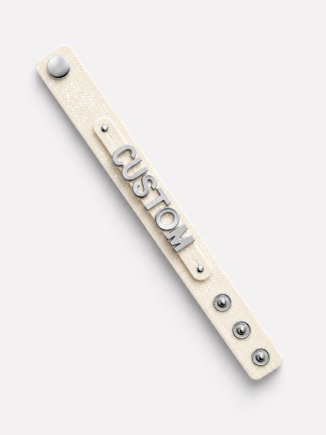 Eigen naam armband creme glitter