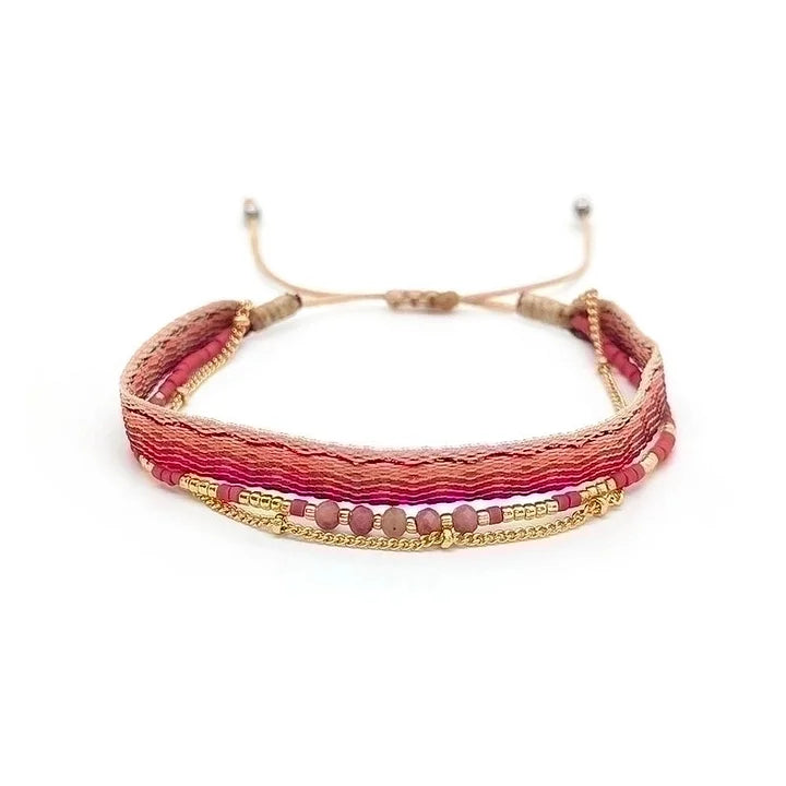 Geweven armbandje rood