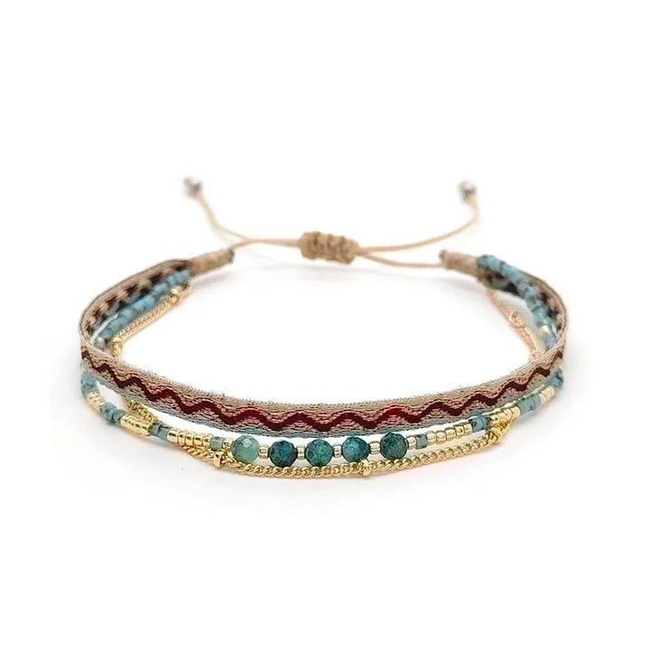 Geweven armbandje mint