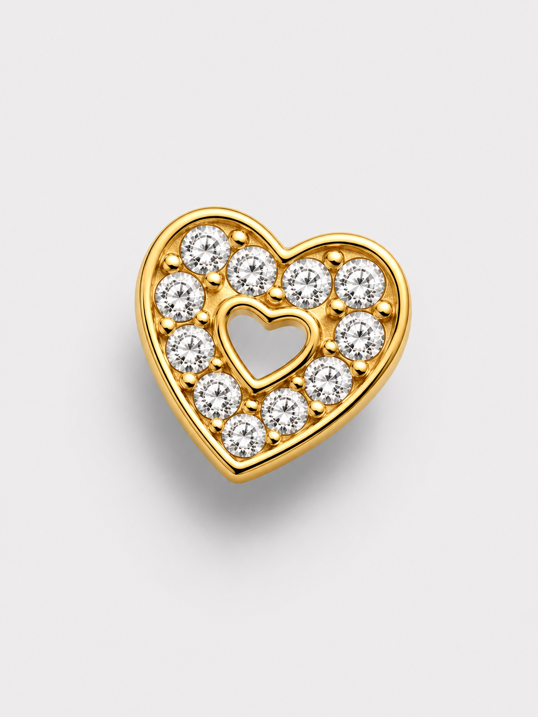Losse bedel voor custom accessoires hart goud