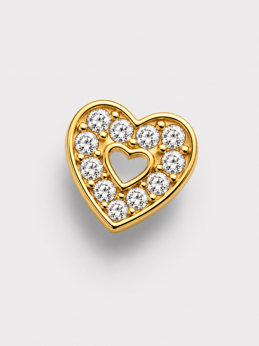 Losse bedel voor custom accessoires hart goud