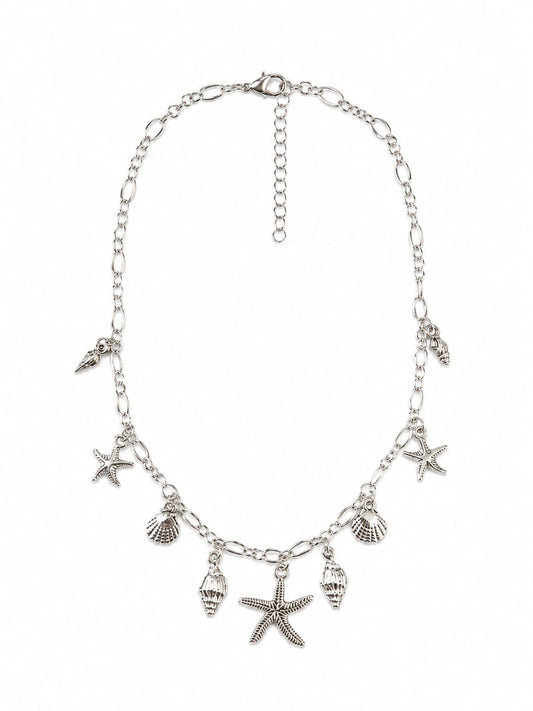 Zilvere ketting strand bedels