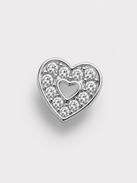 Losse bedel voor custom accessoires hart zilver