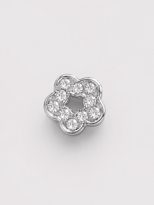 Losse bedel voor custom accessoires bloem zilver