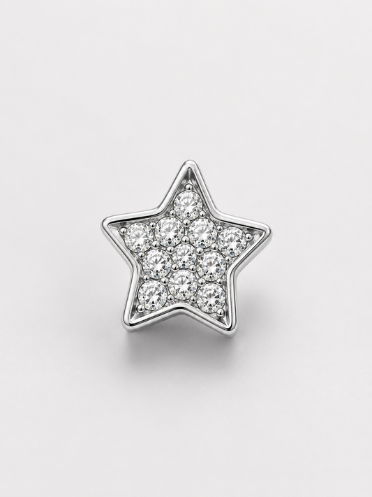 Losse bedel voor custom accessoires ster zilver