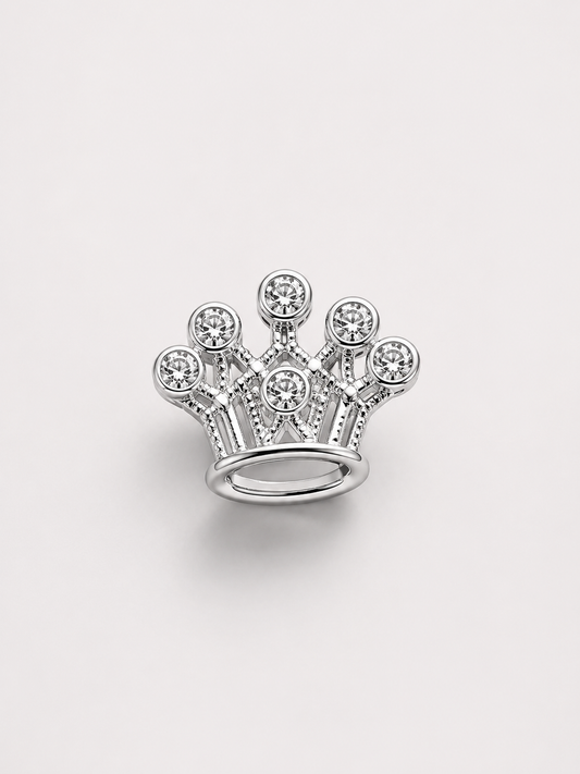 Losse bedel voor custom accessoires kroon zilver
