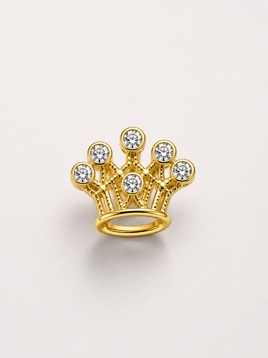 Losse bedel voor custom accessoires kroon goud