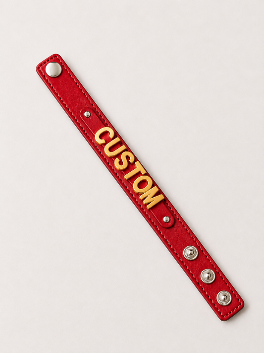 Eigen naam armband rood