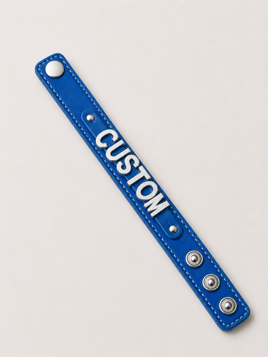 Eigen naam armband blauw