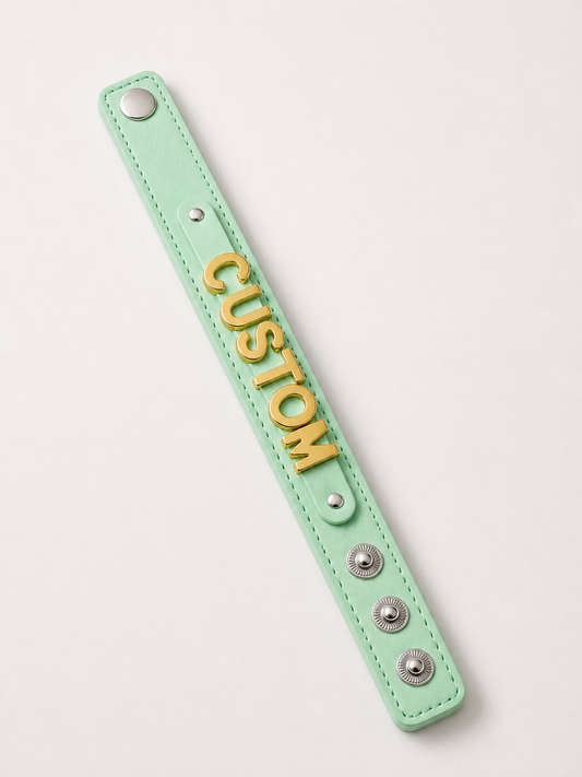 Eigen naam armband mint groen