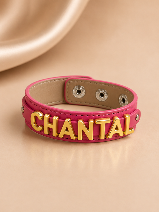 Name collection armband deep pink✨