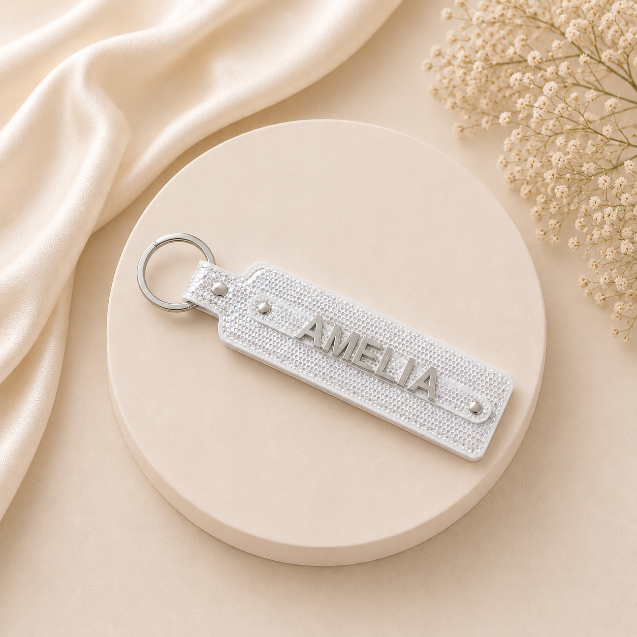 Name collection sleutelhanger zilver glitter ✨