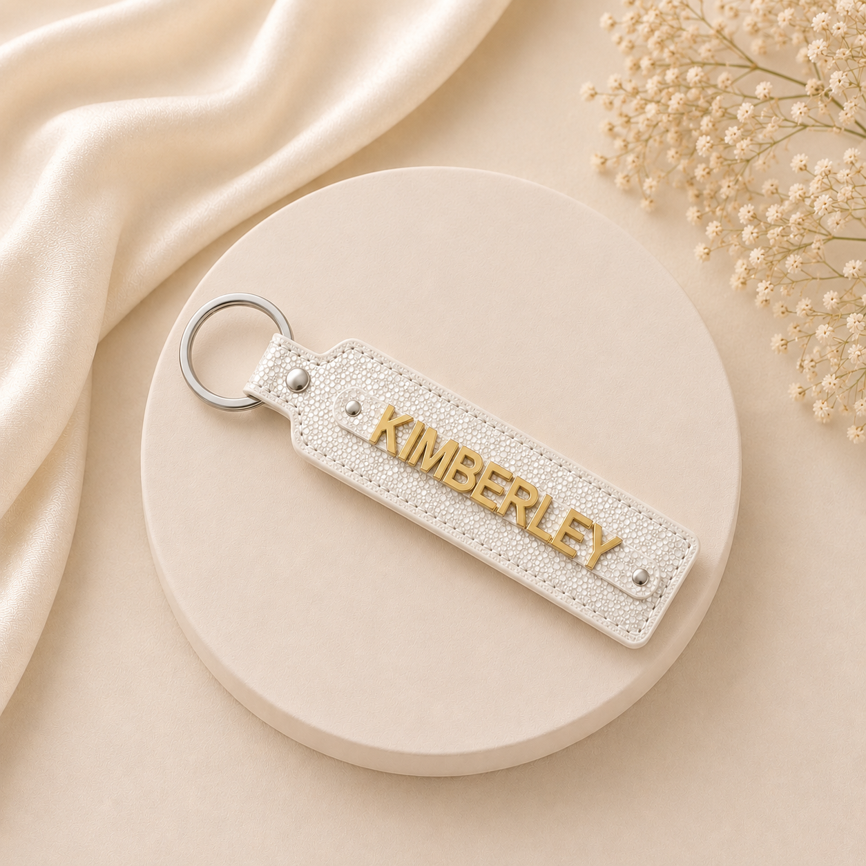 Name collection sleutelhanger white glitter ✨