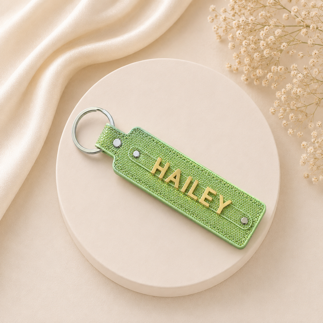 Name collection sleutelhanger lime green glitter ✨