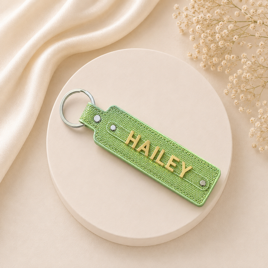 Name collection sleutelhanger lime green glitter ✨