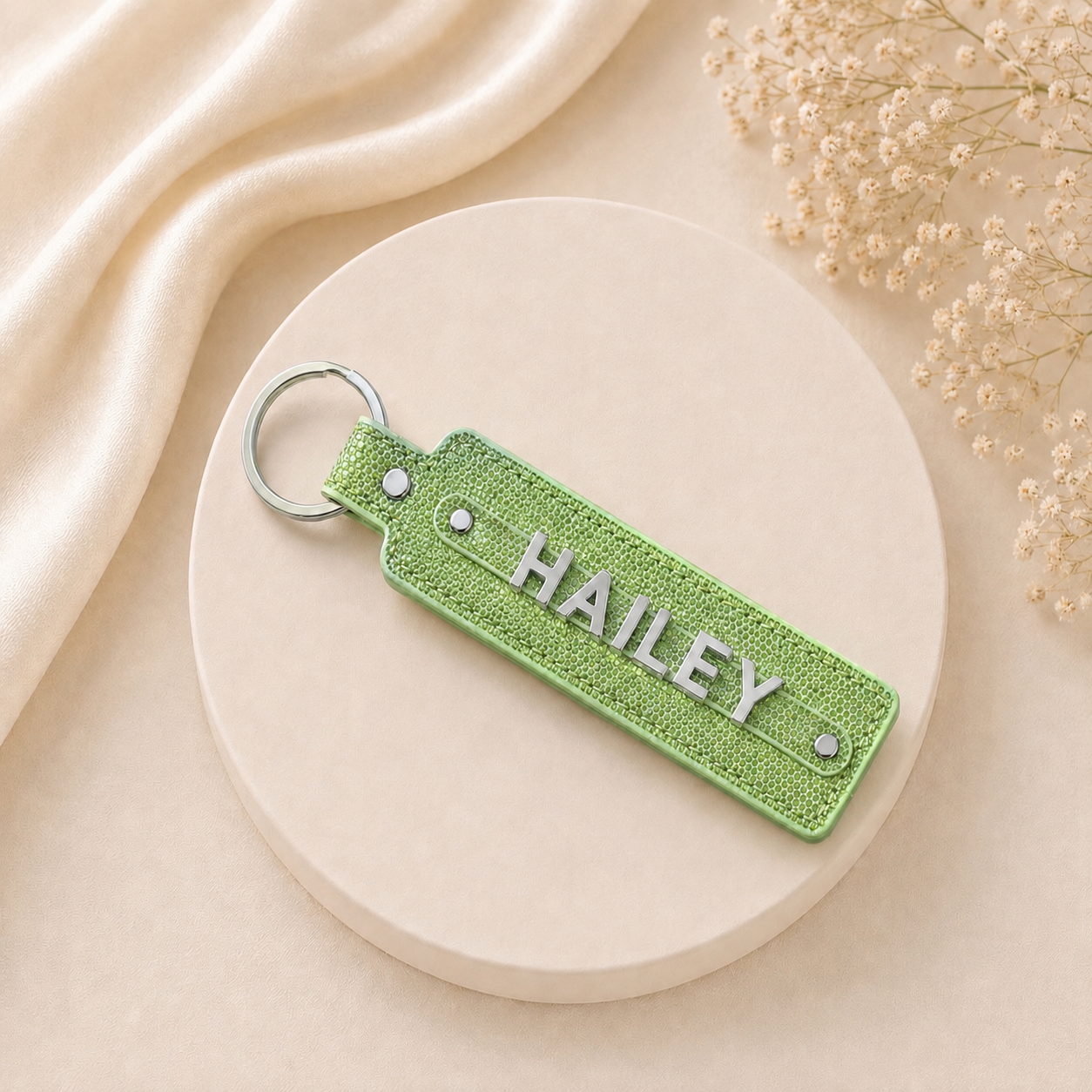 Name collection sleutelhanger lime green glitter ✨