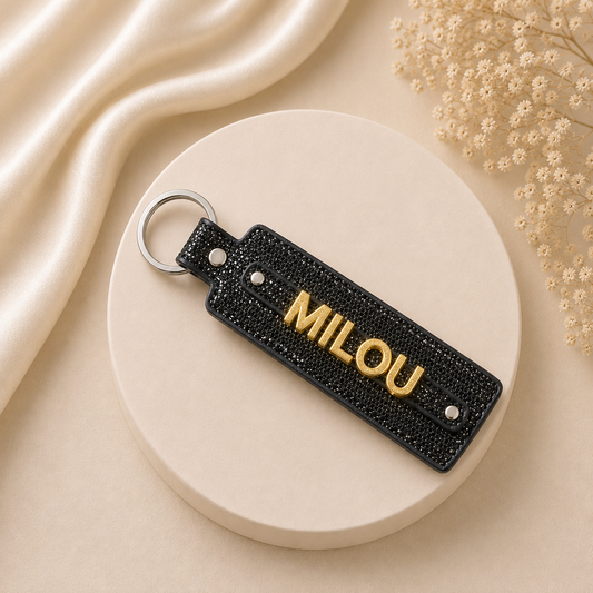 Name collection sleutelhanger zwart glitter ✨